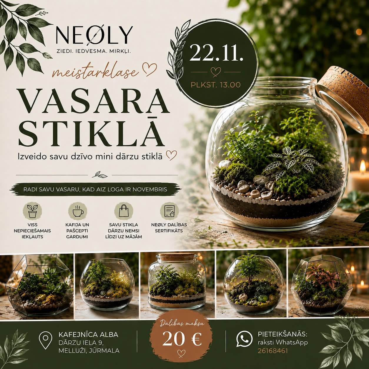 Vasara stiklā: Mellužos aicina pašiem izveidot dzīvu mini dārzu